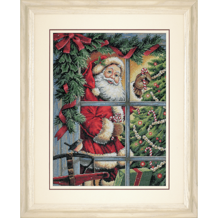 Dimensions Candy Cane Santa Cross Stitch Kit 