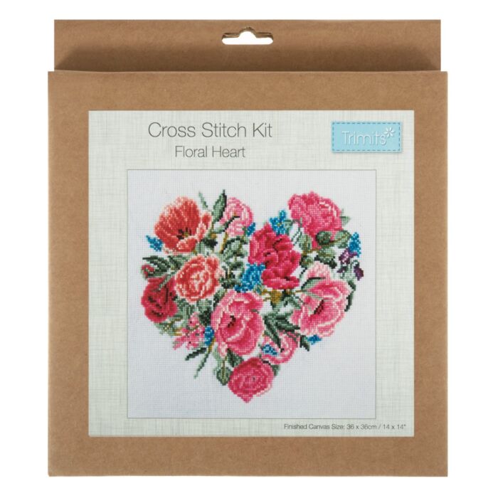 Floral Heart - Trimits Cross Stitch Kit