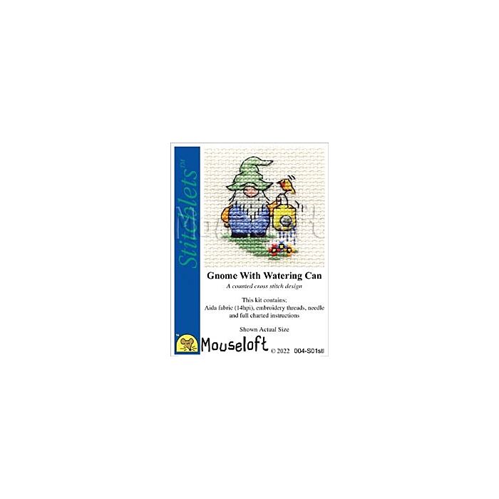 Mouseloft Gnome with Watering Can Cross Stitch Kit - 004-S01stl