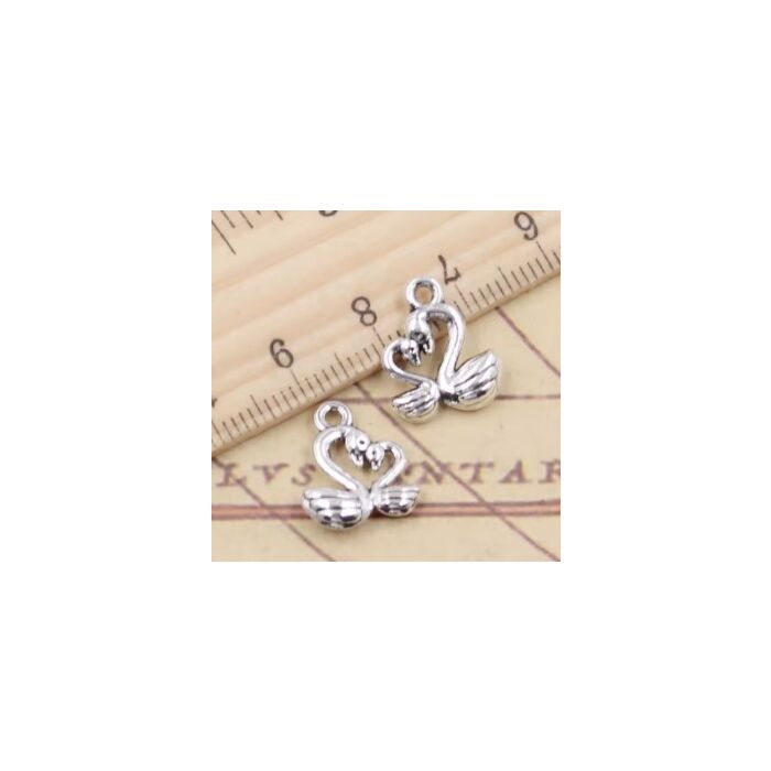 Mother and Baby Swan Charms x 3
