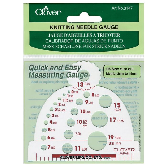 Clover Knitting Needle Gauge