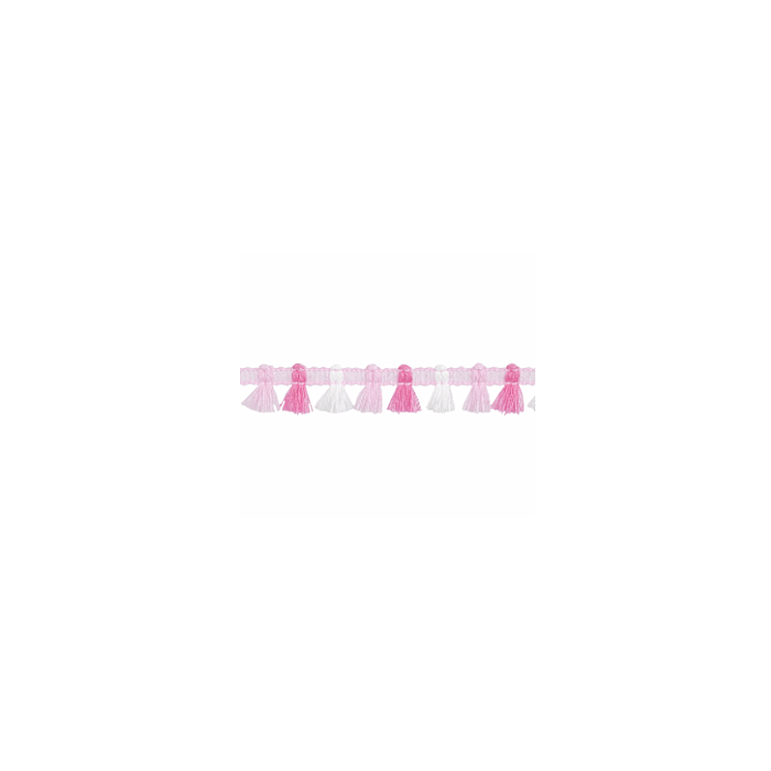 Pink Tassel Trim - 40mm