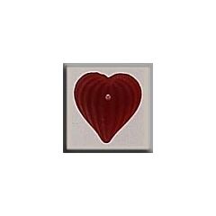Glass Treasures 12207 - Medium Fluted Heart Matte Ruby