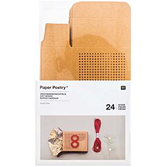 Stitchable Kraft Advent Boxes - 24 boxes