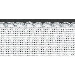 1.5in / 3cm White / Silver Edged Aida Band - 1m