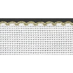 3in / 8cm White / Gold Edged Aida Band - 1m
