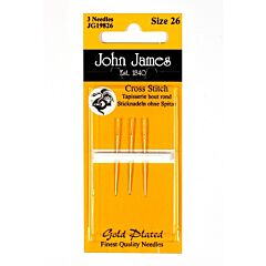 John James Gold Plated Tapestry Needles - Size 26