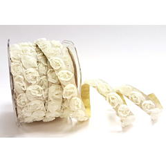 BTB456 Bertie's Bows Ivory 15mm Cut-Edge Self-Adhesive Rosettes 