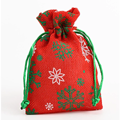 Christmas Red Snowflake Hessian Bags 3 pack