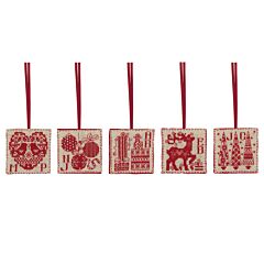 Anchor Christmas Cross Stitch Tags - pack of 5