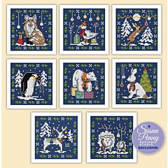 Frosty Friends Cross Stitch Card Kits by Susan Penny - 8 new designs