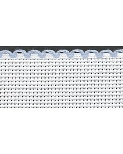 4in / 10cm White / Light Blue Edged Aida Band - 1m