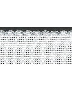 3in / 8cm White / Silver Edged Aida Band - 1m