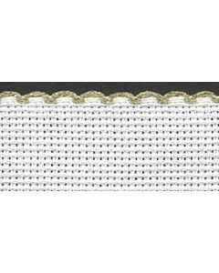4in / 10cm White / Gold Edged Aida Band - 1m