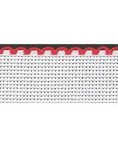 1in / 2.5cm White / Red Edged Aida Band - 1m