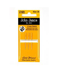John James Gold Plated Tapestry Needles - Size 20 (3 Needles)