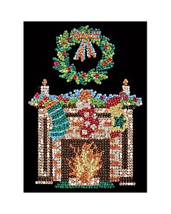 Simply Make Sequin Craft Kit - Christmas Fireplace